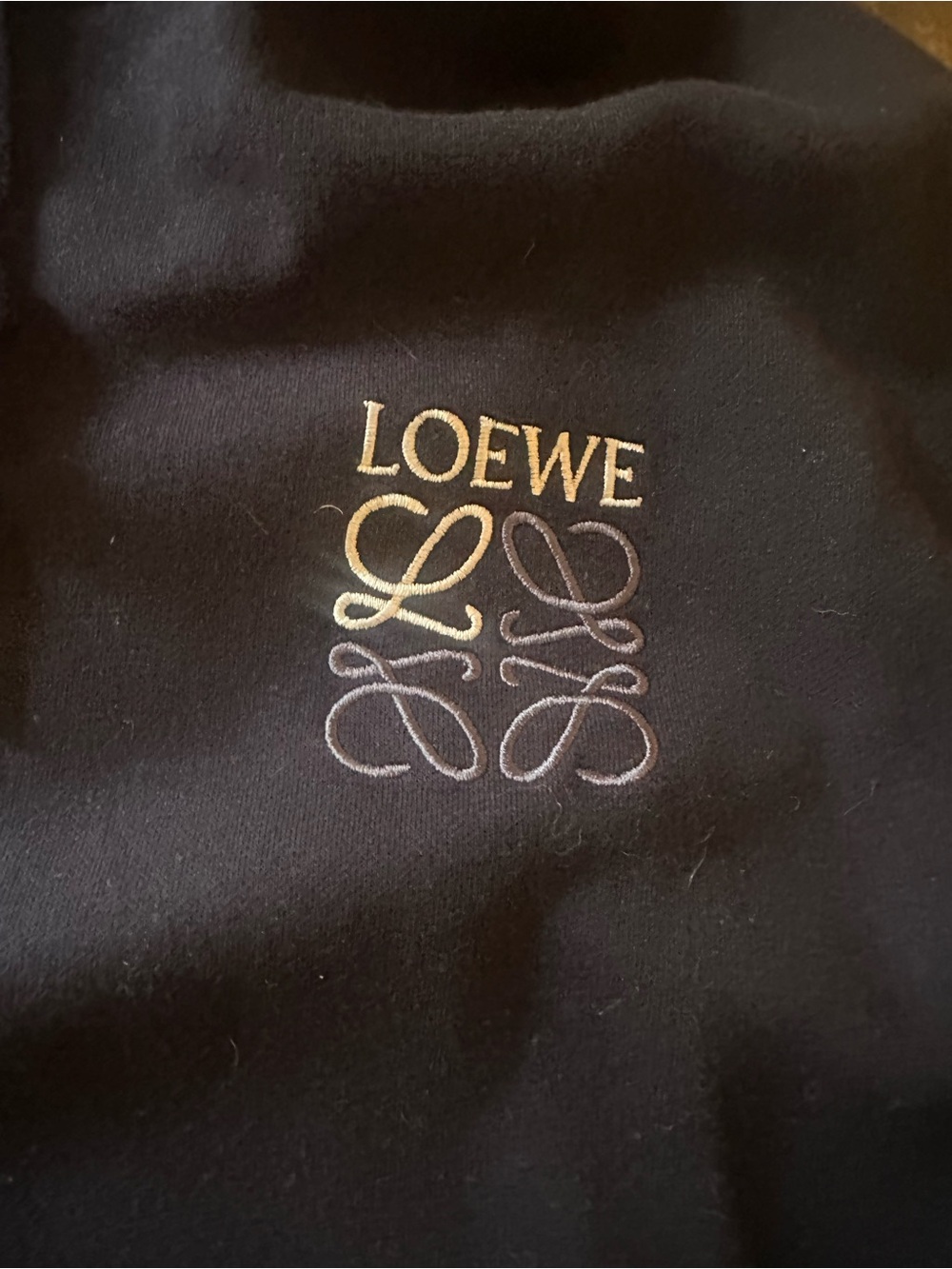 LOEWE Navy Logo Hoodie - Picture 2 of 2